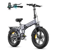ENGWE EP-2 Boost Bicicleta Eléctrica Plegable con Sensor de Par, Batería Extraíble de 48V 13Ah y Motor Brushless de 250W, Pantalla LED, Neumáticos Fat de 20« x 4.0», 7 Velocidades (Estándar, Gris)