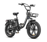ENGWE L20 Boost Bicicleta Eléctrica para Adultos, 48V 13 Ah Extraíble Batería, Autonomía de hasta 120 km, Neumáticos Anchos de 20 x 4.0, 7 Velocidades (Criterios, Negro)
