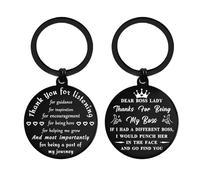 ENGZHI Regalos para jefa, llavero para jefa, regalos de agradecimiento del personal de los empleados, mejor jubilación del día del jefe para mujeres, Jefe femenino, S