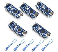 ENHANA 5 placas de desarrollo Nano V3.0 con cable USB, microcontrolador ATmega328P, 5 V 16 MHz, interfaz tipo C/micro USB, compatible con Arduino IDE para proyectos electrónicos de bricolaje, robótica