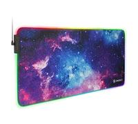 ENHANCE Alfombrilla XXL de Ratón Gaming Extra Grande - Alfombra Escritorio Suave con 7 Colores RGB, 3 Modos, Superficie Resistente Al Agua - (Galaxy) - Extendida - 81.28 X 35.56 Centímetros