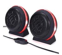 ENHANCE Altavoces Gaming LED para Ordenador con Subwoofer, Potentes Controladores De 5 W Y Control De Volumen - Luces Azules, USB 2.0, Conexión De 3.5 MM para PC, Ordenador De Escritorio O Portátil