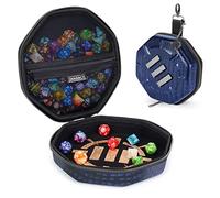 ENHANCE Bandeja y Estuche para Dados DND - Edición de Coleccionista. Soporte para Dados DND con Capacidad para hasta 150 Dados D&D, con Exterior Rígido e Interior Blando Protector (Azul Dragón)
