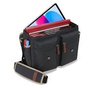 ENHANCE Bolsa de Diseño DND: Elegante Bandolera para Jugadores de rol de Dungeons and Dragons. con Espacio para el Manual del Jugador, Carpetas, Dados y Accesorios, y Bolsillos Laterales (Negro)