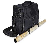 ENHANCE Collector's Edition RPG Adventurer's DnD Bag - Bolsa De Viaje para Exteriores Dragon Hide Con Bóveda De Mesa, Soporte para Tapete, Bolsillos para Dados Y Fichas, Se Adapta A 4-8 Libros (Negro)