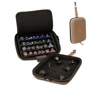 ENHANCE Designer Edition Bandeja para Tirar Dados con Estuche Porta Dados 28+, Carcasa EVA Semirigida, Soporte Extraible, Organizador Portatil Compacto Firme DND y RPG de Mesa (Bronceado)