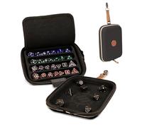 ENHANCE Designer Edition Bandeja para Tirar Dados con Estuche Porta Dados 28+, Carcasa EVA Semirigida, Soporte Extraible, Organizador Portatil Compacto Firme DND y RPG de Mesa (Negro)