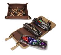 ENHANCE Estuche de Lona para Dados Venture: Estuche para Transportar Dados con Bandeja Extraíble y 3 Bolsillos con Cremallera. Ideal para DND, MTG y Otros Juegos de Mesa