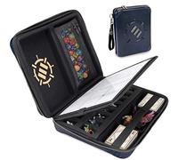 ENHANCE Collector's Edition RPG,Carpeta DND con soporte integrado para hojas de caracteres y panel borrable, bolsa extraíble para bolígrafos, bandeja de espuma en miniatura (azul dragón)