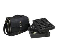 ENHANCE Funda de transporte en miniatura de base ancha. Almacenamiento de minifiguras para 58 minis de base ancha, púa y desplumado para figuras grandes, funda para libro y 2 bolsillos para accesorios