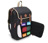 ENHANCE - Mochila para Estuche de Naipes - Espacio para Carpetas de Cartas, Caja de Almacenamiento TCG, Soporte para Alfombrilla de Juego - Compatible con Magic The Gathering, YuGiOh, Pokemon (Negro)