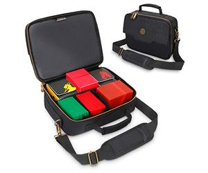 Enhance MTG Estuche de Viaje de Caja de Tarjeta - Bolsa para Estuche Portátil con Soporte para Mazo Compatible con Tarjetas MTG, Keyforge, Juegos de Cartas - Lapiceros, Bolsillo para Dados, Fichas