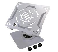 ENHANCE R1 Soporte Giratorio para Portátil con 3 Soportes para Cables - Elevador Ajustable para Escritorio, Soporte Plegable de Metal, Compatible con Portátiles DELL, Apple, Lenovo y más - Plata