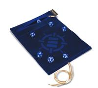 ENHANCE Roll on a Scroll™ - Alfombrilla para rodar dados y juego de 7 dados acrílicos, estuche de terciopelo con 7 dados acrílicos a juego de colores, soporte para dados y bandeja compatible con DND y
