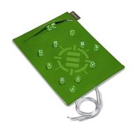 ENHANCE Roll on a Scroll Rodillo para Dados con Estuche Suave Premium, Set 12 Dados D6 14 mm a Juego, Porta Dados y Bandeja, Compatible Yahtzee, Catan, Monopoly y mas (Verde)