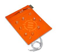 ENHANCE Roll on a Scroll Rodillo para Dados con Estuche Suave Premium, Set 12 Dados D6 14 mm a Juego, Porta Dados y Bandeja, Compatible Yahtzee, Catan, Monopoly y mas (Naranja)