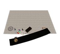 ENHANCE RPG Grid Mat - Tapete de Batalla DND de Mesa (61x91 CM) Juego de rol Mapa de Cuadrícula DND de Borrado en Seco Juego Completo para Maestros y Principiantes, Kit de Marcadores - Piedra