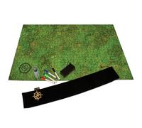 ENHANCE RPG Grid Mat - Tapete de Batalla DND de Mesa (61x91 CM) Juego de rol Mapa de Cuadrícula DND de Borrado en Seco Juego Completo para Maestros y Principiantes, Kit de Marcadores - Hierba