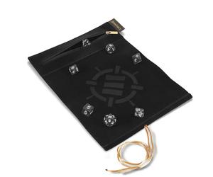 ENHANCE Tapete de Dados Roll on a Scroll y Juego de Dados Acrílicos de 7 Piezas - Estuche de Dados de Terciopelo, Soporte para Dados y Bandeja Compatible con DND y Otros Juegos de Mesa - Negro