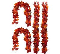 Enhance your home this fall with these 4-Piece Fall Leaves Garland set. Crafted from realistic, weather-resistant faux leaves, they are perfect for indoor and outdoor Thanksgiving and harvest décor. U