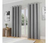 Enhanced Living Nightfall - Cortinas térmicas con Ojales supersuaves, Color Gris, 229 x 229 cm, Ahorro de energía y reducción de Ruido para Sala de Estar y Dormitorio