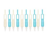 Enhebrador automático de agujas Insertador de agujas de coser de plástico Herramientas de enhebrado doméstico 10PCS para mala visión Ancianos Blanco Azul 7,2 cm