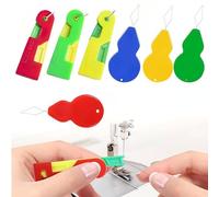 Enhebrador de agujas, ayuda para enhebrar agujas de coser, accesorios de plástico, enhebrador, fácil enhebrador para ojo de aguja, herramienta de costura a mano (24 unidades, color aleatorio)