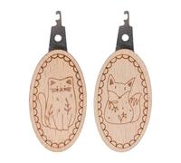 Enhebradores de aguja, 0,5 cm, 2 herramientas de enhebrador de agujas, madera de haya tallada con animales, manualidades para bordado, tejer y proyectos de manualidades, prácticos accesorios de