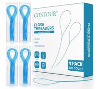 Enhebradores de hilo dental para limpiar debajo de puentes, implantes y aparatos ortopédicos (200 enhebradores)