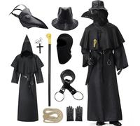 Enhenenhen Disfraz de médico de peste, para hombre, medieval, con máscara de médico de peste, para adultos, Halloween, carnaval