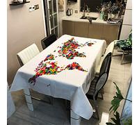 Enhome Mesa Mantel Antimanchas Rectangular Impermeable, 3D Mapa del Mundo Impresión Poliéster Tela Lavable para Exterior Interior Comedor Cocina Casa Jardín y Bar Decoración (100×140cm,I)