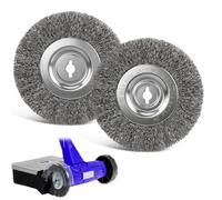 Enhon - Juego de 2 cepillos de acero inoxidable de alta calidad compatibles, cepillos de acero inoxidable para limpiador de juntas Einhell con batería, resistente cepillo de repuesto de acero