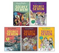 Enid Blyton The Secret Seven 15 Story Collection in 5 Books Set (The Secret Seven, Adventure, Well Done, on the Trail, Go Ahead, Good Work, Win Through, Three Cheers, Mystery & More)