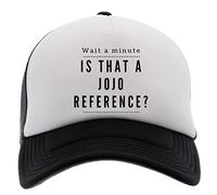 Enigmae Wait A Minute Jojo’s Bizarre Adventure Gorra de Beisbol Sombrero Unisex Hombres Mujeres Frente de Espuma Espalda de Malla Negro Baseball Cap