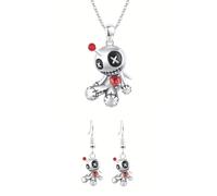 Enigmático juego de collar y aretes de juguete maldito excéntrico con colgante y aretes para uso diario, accesorios de dijes individuales