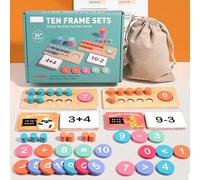 ENIKMOSD Juguete de matemáticas de Madera para Aprender a Contar para niños, Juego de Matematicos,Montessori Juguete Educativo para 2 3 4 5 6 años,Regalo Navidad Cumpleaños para niños y niñas