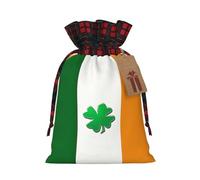 EniLsa Bolsa de regalo con cordón con estampado de bandera irlandesa, decoraciones de regalos para suministros de fiesta de Navidad, 8.3 x 11.8 pulgadas