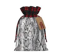 EniLsa Bolsa de regalo con cordón con estampado de piel de serpiente en blanco y negro, decoraciones de regalos para suministros de fiesta de Navidad, 8.3 x 11.8 pulgadas