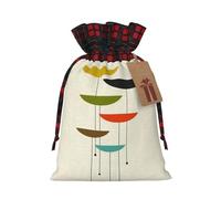 EniLsa Bolsa de regalo con cordón con estampado moderno de mediados de siglo, decoraciones de regalos para suministros de fiesta de Navidad, 8.3 x 11.8 pulgadas