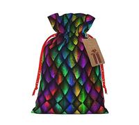 EniLsa Bolsa de regalo con cordón de Navidad con estampado de escamas de dragón, decoraciones de regalos para suministros de fiesta de Navidad, 8.3 x 11.8 pulgadas
