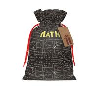 EniLsa Bolsa de regalo con cordón de Navidad con estampado de matemáticas escolares, decoraciones de regalos para suministros de fiesta de Navidad, 8.3 x 11.8 pulgadas