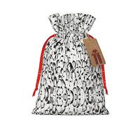 EniLsa Elegante bolsa de regalo con cordón de Navidad con estampado de multitud de pingüinos, decoraciones de regalos para suministros de fiesta de Navidad, 8.3 x 11.8 pulgadas