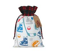 EniLsa Hockey Elements - Bolsa de regalo con cordón con estampado creativo, decoraciones de regalos para suministros de fiesta de Navidad, 8.3 x 11.8 pulgadas