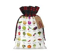 EniLsa Introducción de varias bolsas de regalo con cordón con estampado de verduras, decoraciones de regalos para suministros de fiesta de Navidad, 8.3 x 11.8 pulgadas