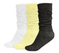 enithElite Calcetines Largos Mujer,Calcetines Termicos Mujer,Blanco/Negro/Beige (3 Pares)