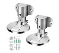 EnixwH 2 Pcs Tope Puerta Magnetico, Tope Retenedor Puerta Tope De Puerta Magnético De Metal, Tope De Puerta Invisible, Tope Puerta Iman Ajustable, Viene con Adhesivo Y Tornillos（Plata）