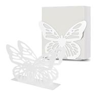 EnixwH 2 Servilletero De Mesa Con Forma De Mariposa, Soporte Servilletero De Metal, Soporte Servilletas Verticalde Dispensador De Servilletas Para DecoracióN De Cocina Comedor Bar (Blanco)