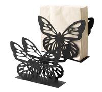EnixwH 2 Servilletero De Mesa Con Forma De Mariposa, Soporte Servilletero De Metal, Soporte Servilletas Verticalde Dispensador De Servilletas Para DecoracióN De Cocina Comedor Bar (Negro)
