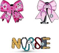 ENIXWH 3 piezas broche médico hermana lazo rosa brooch muñeca gota aceite insignia aguja pin pin médico regalo de Navidad, 3-4cm, Zinc