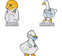 ENIXWH 3 piezas broche médico hermana lazo rosa brooch muñeca gota aceite insignia aguja pin pin médico regalo de Navidad, 3-4cm, Zinc